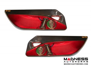 Alfa Romeo 4C Carbon Fiber Door Panels - w/ Red Candy Accents